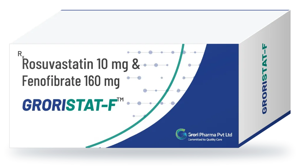 Groristat-F pack: Rosuvastatin 10 mg + Fenofibrate 160 mg